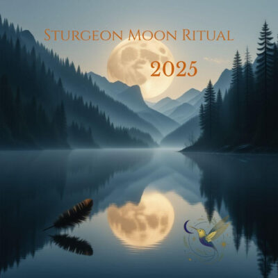 Sturgeon Moon Ritual Guide cover art. Celestial design for CBD Rituals digital download.