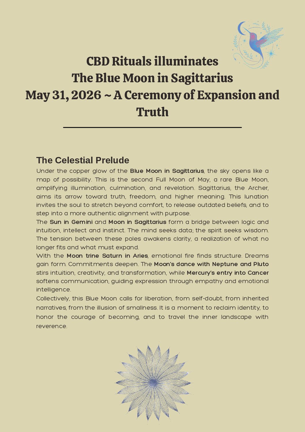 Blue Moon Ritual May 31,2026